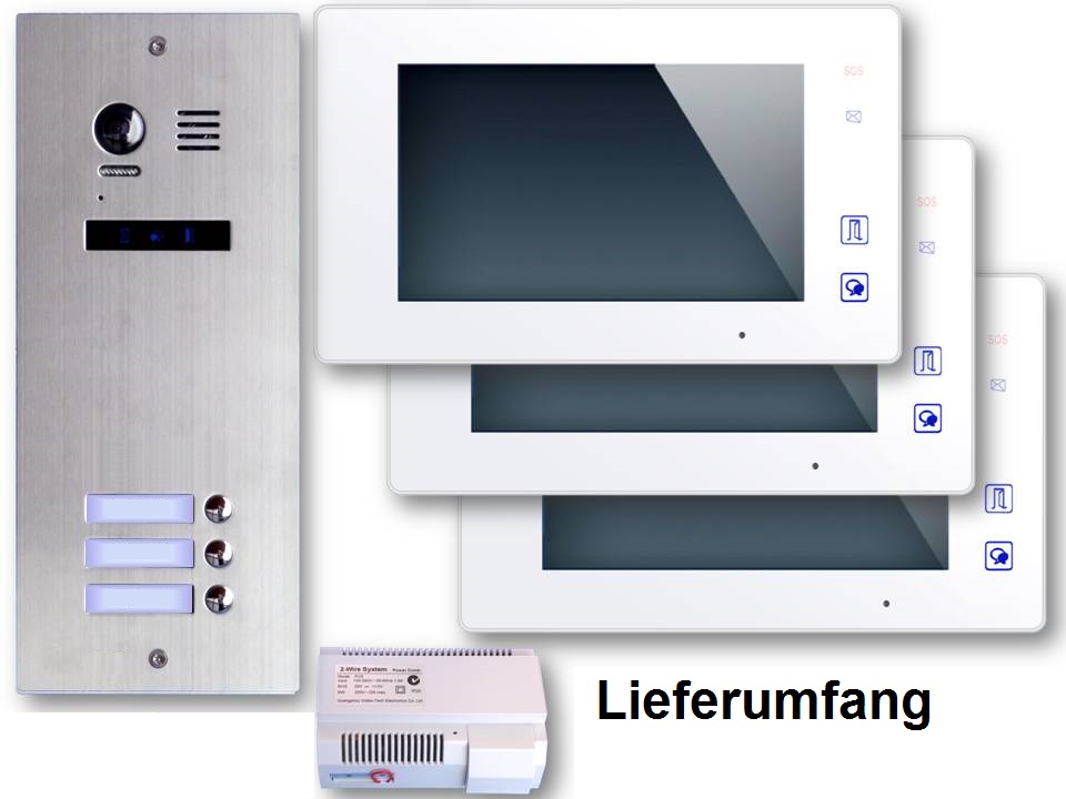 Lieferumfang Video Sprechanlage Klingelanlage mit Bildspeicher